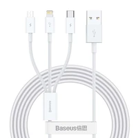 Baseus kabelis 3in1 Superior USB - Lightning + USB-C + microUSB 1,5 m 3,5A balts