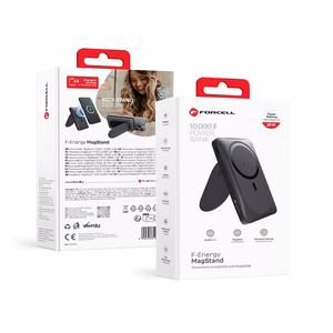 Powerbank совместимый с MagSafe Forcell F-Energy MagStand F10K2 QC3.0 PD 5A 20W 10000 mAh черный