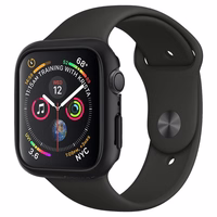 Spigen Thin Fit viedtālruņa apvalks Apple Watch 4/5/6/SE (44mm) - melns