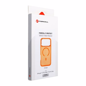 Aizsargvāciņš ierīcei iPhone 18 Pro Max / 17 Pro Max: Forcell F-Protect Smoke Hybrid Premium, saderīgs ar MagSafe, krāsa – oranža