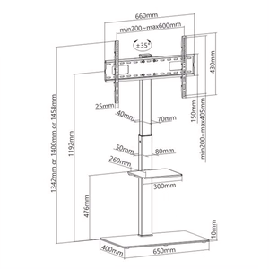 Floor stand for interactive displays 37“-70“