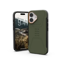 UAG Civilian MagSafe maciņš iPhone 17 - olive and oranžs
