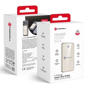 Portatīvais lādētājs saderīgs ar MagSafe Forcell F-Energy SuperSlim F10K8 QC4.0 PD3.0 15W 10000 mAh titāna tuksneša krāsa