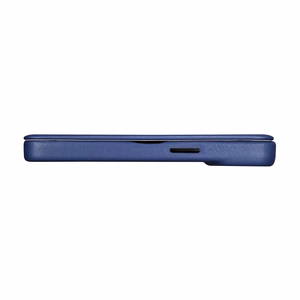 iCarer CE Premium ādas folio viedtālruņa apvalks iPhone 14 Plus magnētiskais atveramais ādas folio apvalks MagSafe zila
