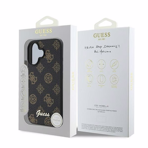 Viedtālruņa apvalks Guess Peonijas raksts MagSafe iPhone 16 Plus - melns