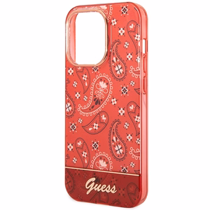 Guess GUHCP14XHGBNHR iPhone 14 Pro Max 6.7" sarkans/sarkans cietais apvalks Bandana Paisley