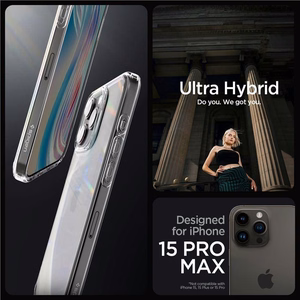 Viedtālruņa apvalks Spigen Crystal Hybrid iPhone 15 Pro Max - caurspīdīgs (m)