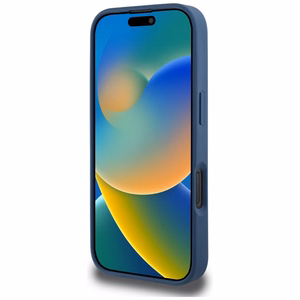 Guess Grained Roses Big 4G logo viedtālruņa apvalks iPhone 16 Pro Max - zils