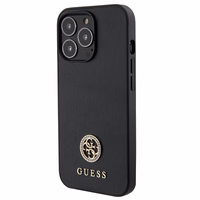 Guess Strass Metal Logo viedtālruņa apvalks iPhone 13 Pro 6.1" - melna