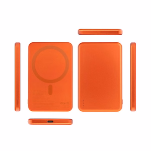 Forcell F-Energy Slim F5K9 ārējais akumulators, saderīgs ar MagSafe, 5000 mAh, 15 W, QC 4.0, PD 3.0, oranžs
