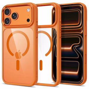 Tech-Protect Magmat MagSafe CC maciņš modelim iPhone 17 Pro / 18 Pro – oranžs un caurspīdīgs