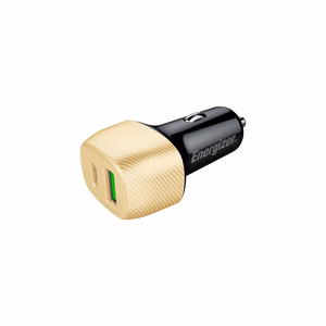 Energizer Ultimate D38BG auto lādētājs, USB-C + USB-A, 38 W PD + QC 3,0, zelta un melnā krāsā