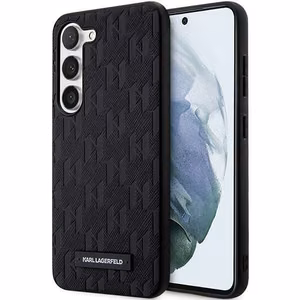 Karl Lagerfeld KLHCS23SSAKLHPK S23 S911 cietais apvalks melns/melns Saffiano Mono Metāla Logotips