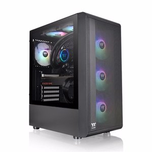 Thermaltake S200 TG ARGB datora korpuss, Midi Tower, melns
