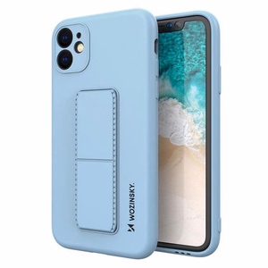 Wozinsky Viedtālruņa apvalks ar statīvu iPhone 12 mini silikona apvalks gaiši zila