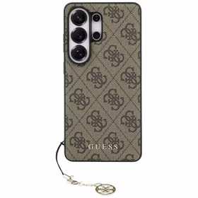 GUESS maciņš for SAMSUNG S26 Ultra GUHMS26LGF4GBR (PU 4G Classic Logo with Charm) brūns