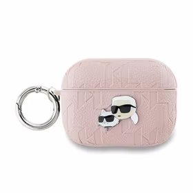 Karl Lagerfeld Monogramma Karl & Choupette galvas apvalks AirPods Pro 2 - rozā