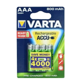 VARTA uzlādējama baterija R3 800 mAh (AAA) gatava lietošanai 4 gab.