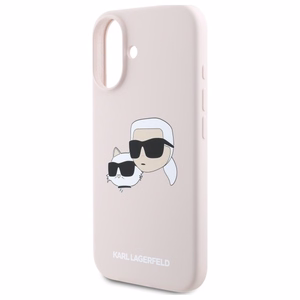 Karl Lagerfeld silikona viedtālruņa apvalks Nauble Heads Print Magnētiskais iPhone 16 - rozā