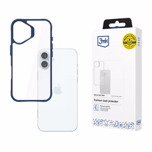 3mk Satin Armor Viedtālruņa apvalks Zila Apple iPhone 16 Plus - caurspīdīgs