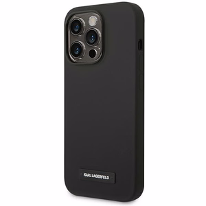 Karl Lagerfeld KLHMP14LSLMP1K iPhone 14 Pro 6,1" cietais apvalks melns / melns Silikona Plāksnīte Magsafe