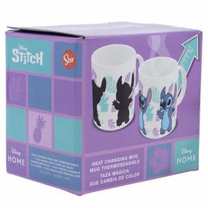 Disney Stitch & Angel krāsu mainoša keramikas krūze dāvanu kastē, 325 ml
