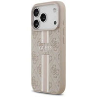 Guess 4G MagSafe futrālis ar svītrām iPhone 17 Pro - Rozā krāsā