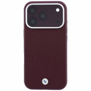 BMW maciņš IPHONE 18 Pro/17 Pro saderīgs ar MagSafe (Sign Inclined Deboss Letters) (krāsa: bordo)