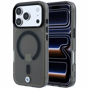 BMW Sign Frosted IML & MetalL Logo MagSafe maciņš modelim iPhone 17 Pro Max / 18 Pro Max – melns
