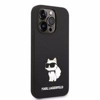 Karl Lagerfeld Silicone Choupette viedtālruņa apvalks iPhone 14 Pro Max - melns