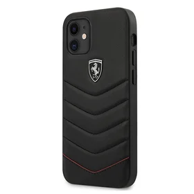 Ferrari FEHQUHCP12SBK iPhone 12 mini 5.4" melns/melns cietais apvalks Off Track Quilted