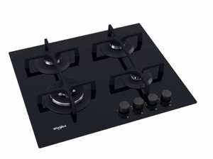 Whirlpool AKT 627/NB1 iebūvējama gāzes plīts virsma, melna, 59 cm, 4 zonas