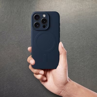 SILICONE MAG COVER viedtālruņa apvalks saderīgs ar MagSafe iPhone 15 Pro Max zils titāna