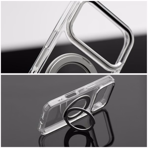 Case for iPhone 17 Frame Circle Stand compatible with MagSafe transparent