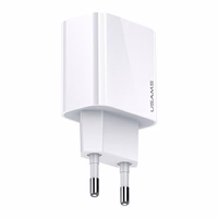 USAMS Tīkla lādētājs 1xUSB-C T34 20W 5V-3A(only head) PD3.0 Fast Charging balts CC118TC01 (US-CC118)