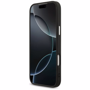 Guess 4G Triangle Logo MagSafe maciņš modelim iPhone 17 Pro Max / 18 Pro Max – melns un sudraba krāsā