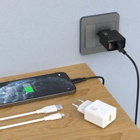 Dudao A23LEU 2.4A GaN EU USB-A Wall Lādētājs with USB-A to Lightning Kabelis - Balts