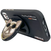 Nimmy Glasses Šauns suns Magnētiskais viedtālruņa apvalks iPhone 16 Pro Max - melns