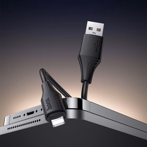Silicone Cable USB A to Lightning Hoco 2,4A 1 m X124 black