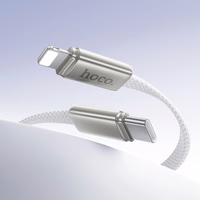 Plakanais kabelis USB C uz Lightning Hoco PD 30W 1 m X125 balts