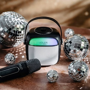 Adler AD 1199 karaoke skaļrunis ar mikrofonu, SD/USB/AUX/Bluetooth, melns