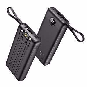 VEGER Portatīvais lādētājs 20000 mAh ar iebūvētu kabeli Micro USB / Type C / Lightning C20 (W2047 / W2059) melns