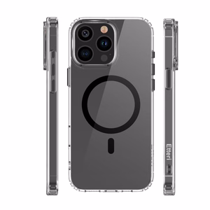 Etteri Krāsains Magnētiskais viedtālruņa apvalks iPhone 12 / 12 Pro 6,1" melns