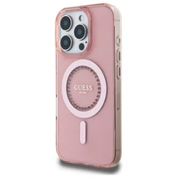 Guess IML Rhinestones Magnētiskais viedtālruņa apvalks iPhone 16 Pro Max - rozā