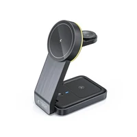 Tech-Protect QI15W-A28 MagSafe 3in1 indukcijas lādētājs ar statīvu viedtālrunim / Apple Watch / AirPods - melns