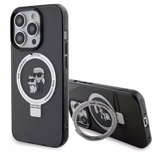 Karl Lagerfeld KLHMP13LHMRSKCK iPhone 13 Pro 6.1" чёрный/чёрный жёсткий чехол Ring Stand Karl&Choupette MagSafe