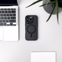 Mirdzošs apvalks MagSafe iPhone 16 Pro - melns ar spīdumiem