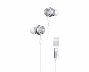 Maxell XC1 USB-C vadu austiņas ar USB-A adapteri, baltas