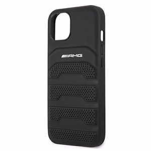 AMG ādas iespiestu līniju apvalks iPhone 13 mini - melns