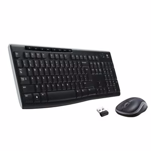 Bezvadu QWERTY tastatūras un peles komplekts Logitech MK270, melns